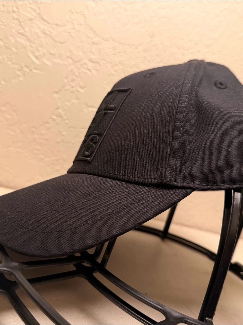 All Saints Black Raised Logo Baseball Cap
